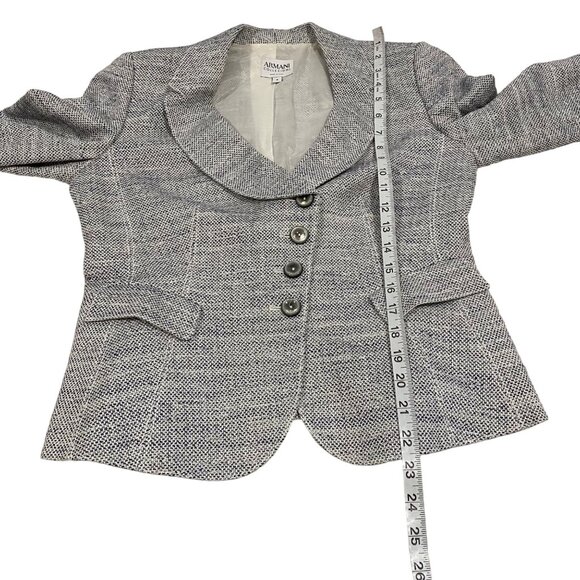 Armani Collezioni Blue,‎ White Tweed Blazer Size 6 - Picture 9 of 9